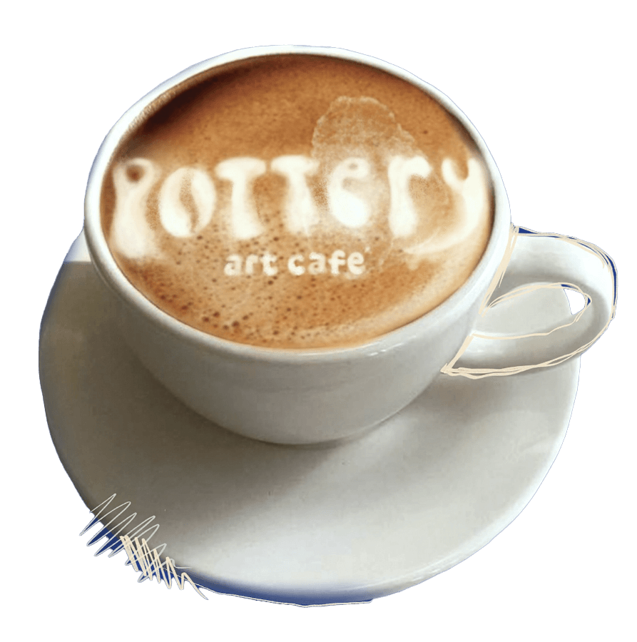 Café y cerámica en Pottery Art Cafe